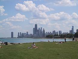 Chicago lakefront with a view of downtown
