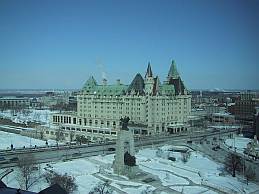 downtown Ottawa looking at the Chateau Laurier hotel